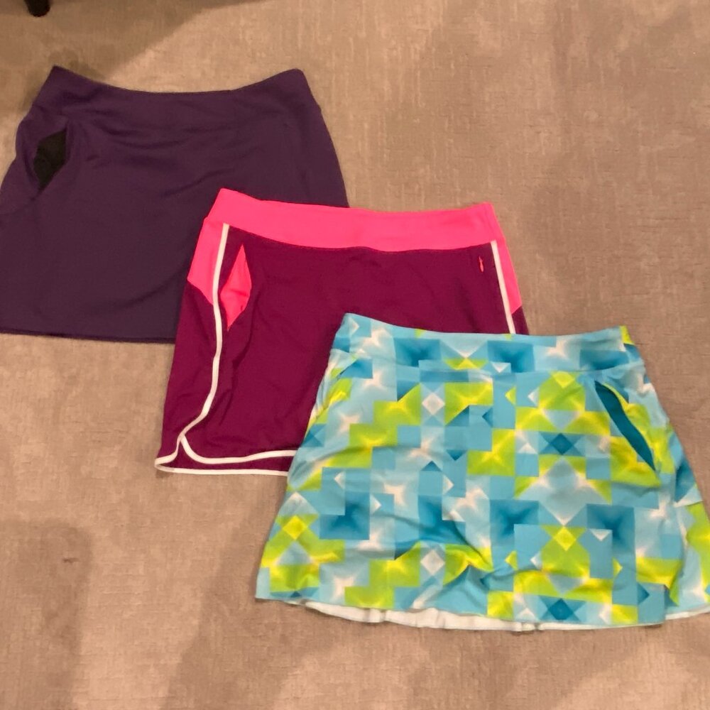 3 Pair of Golf/Tennis Skorts with great colors